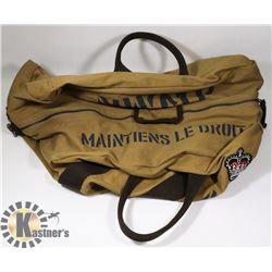 NORTHWEST MOUNTED POLICE BRANDED CANVAS DUFFLEBAG