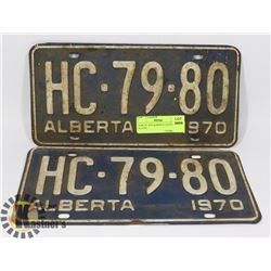 PAIR OF 1970 ALBERTA LICENSE PLATES