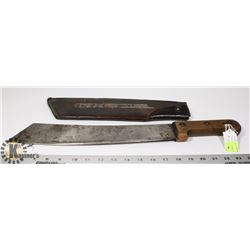 WW2 CANADIAN MACHETE WITH LEATHER SHEATH