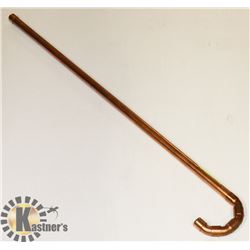 FOLKART CANE MADE FROM COPPER FITTINGS-  37" TALL