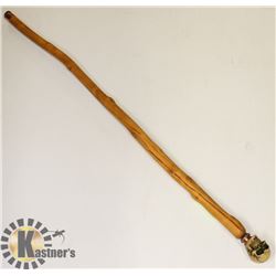 SKULL WALKING STICK WITH EMERALD EYES- 40" TALL