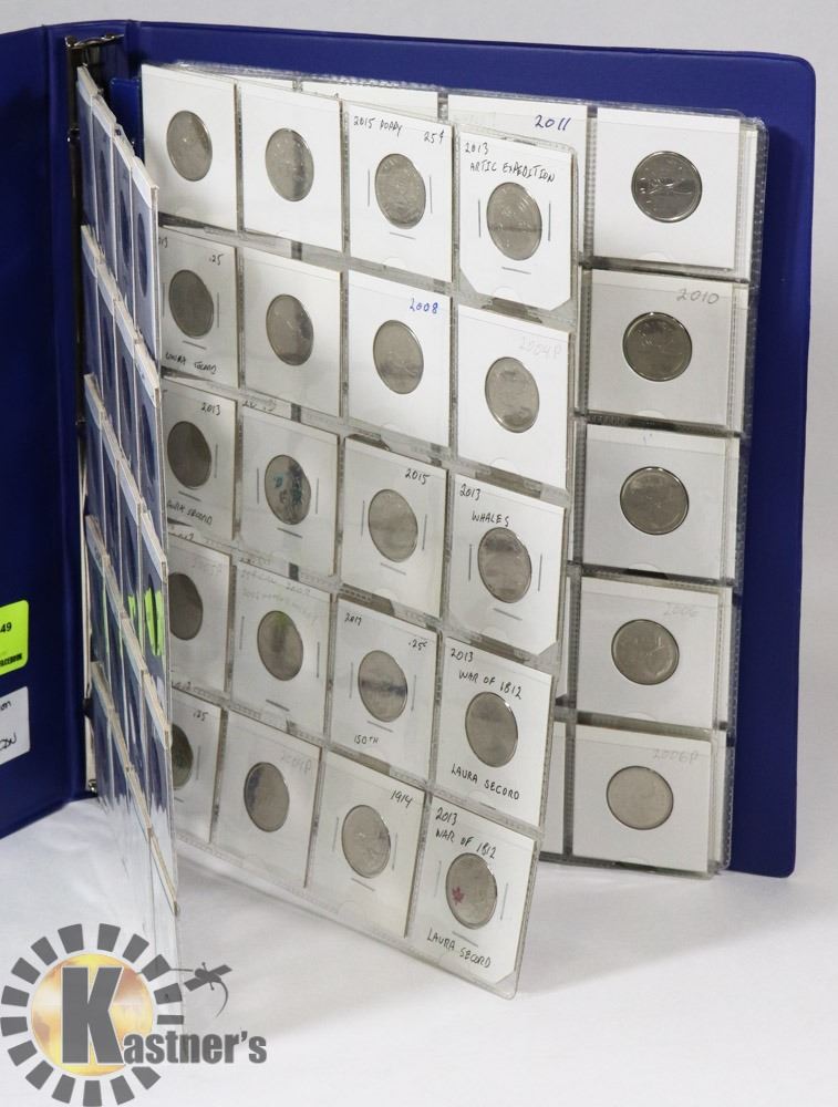 CANADIAN COIN COLLECTION (IN BINDER) 120 QUARTERS Kastner Auctions