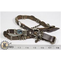 LEATHER & TURQUOISE STONE BOOT CHAINS