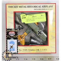 FOLKER DR.1 DIECAST HISTORICAL AIRPLANE MODEL