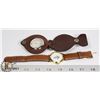Image 1 : WATCH IN TOOLED LEATHER BELT CASE & MILITARY WRIST