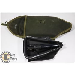 MILITARY FOLD UP SHOVEL IN CANVAS BAG