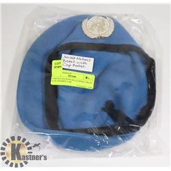 UNITED NATIONS BLUE BERET WITH U.N. ENAMEL CAP