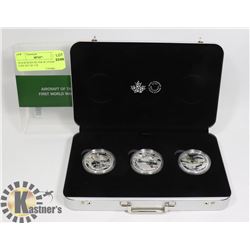 2016 RCM $20 SILVER W/ OVERLAY COIN SET OF 3 IN