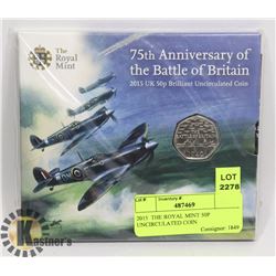 2015  THE ROYAL MINT 50P UNCIRCULATED COIN