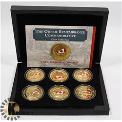 2014- W.W.1  ONE GOLD CROWN COINS- SET OF 6 W/OVER