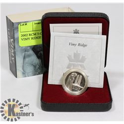 2002 RCM 5-CENT SILVER COIN- VIMY RIDGE