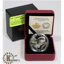 2016 RCM $20 FINE SILVER COIN- AIRCRAFT OF WORLD