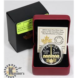 2015 RCM 5 CENT FINE SILVER COIN- IDENTIFICATION