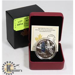 2017 RCM $20 FINE SILVER COIN- AIRCRAFT OF THE