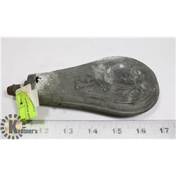 1800S LEAD AND BRASS POWDER HORN