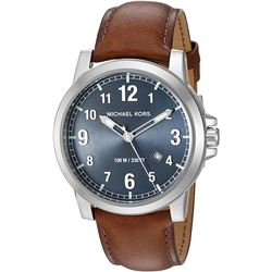 NEW MICHAEL KORS BLUE DIAL/BROWN BAND MSRP $275