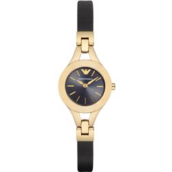 NEW EMPORIO ARMANI GOLD TONE/BLK DIAL MSRP $389