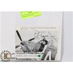 BATTLE OF BRITAIN PILOT PETER TOWNSEND SIGNATURE