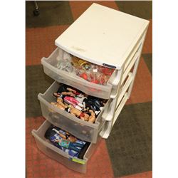 STORAGE SYSTEM WITH VINTAGE ACTION FIGURES