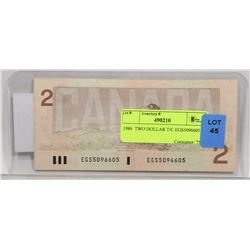 1986 TWO DOLLAR T/C EGS5096605