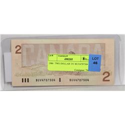 1986 TWO DOLLAR T/C BUV4707504