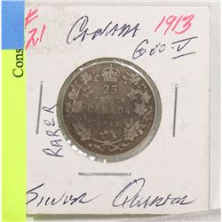 1913 TWENTY-FIVE CENT