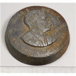 1880'S HARRIS METAL ADVERTISING SALESMAN SAMPLE