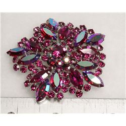 SIGHED SHERMAN JEWELLERY BROACH PURPLE COMPLETE