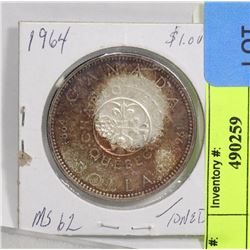 1964 SILVER DOLLAR TONING