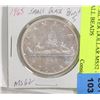 Image 1 : 1965 SILVER DOLLAR MS52 - BLUNT 5 SMALL BEADS