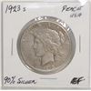 Image 1 : 1923-S  USA SILVER PEACE DOLLAR