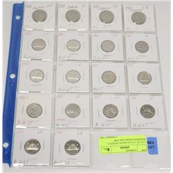 LOT OF 18 CANADIAN NICKELS RANGING FROM 1928-1998