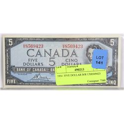 1954  FIVE DOLLAR B/R UX8569423 CUNC FROM ESTATE
