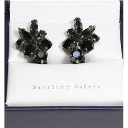 VINTAGE SIGNED SHERMAN BLACKSTONE EARRINGS