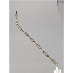 52) 14K YELLOW GOLD CUBIC ZIRCONIA SET BRACELET
