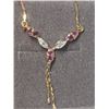 Image 1 : 58) 14K YELLOW GOLD RUBY & DIAMOND NECKLACE