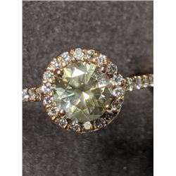 28) 14K ROSE GOLD DIAMOND RING, SIZE 6