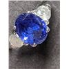 Image 2 : 26) 10K WHITE GOLD TANZANITE & DIAMOND RING
