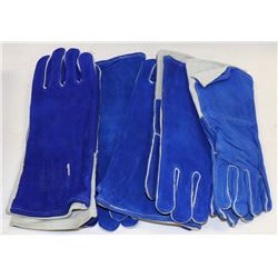 BOX WITH 5 PAIRS OF BLUE WELDING GLOVES