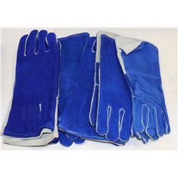 BOX WITH 5 PAIRS OF BLUE WELDING GLOVES