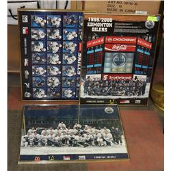 3 OILER PICTURES 18 X 24 GOLD FRAMES