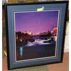 FRAMED PHOTOGRAPH OF SPOKANE FALLS 32" X 28"