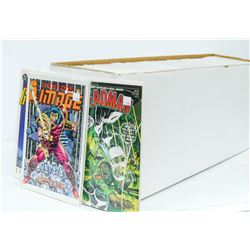 LONG BOX OF VARIOUS COMIC BOOKS