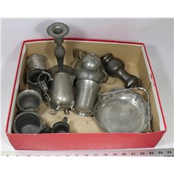 LOT OF 11 ANTIQUE PEWTER ITEMS FROM GERMANY AND