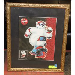 OLD SCHOOL FRAMED COCA COLA  PICTURE