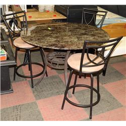 MARBLE DESIGN GLASS TOP METAL INSIDE / OUTSIDE