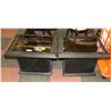 Image 1 : 2 BLACK MIRRORED SIDE TABLES