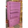 Image 1 : PURPLE WOODEN SHELVING UNIT W/ 2 DOORS