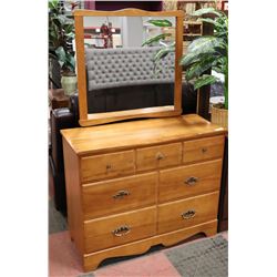 DRESSER WITH MIRROR NATURAL WOOD GRAIN