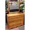 Image 1 : DRESSER WITH MIRROR NATURAL WOOD GRAIN